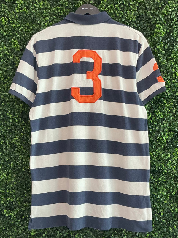 POLO RALPH LAUREN BLUE/WHITE STRIPED TOP