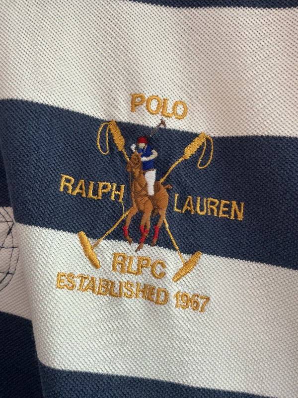 POLO RALPH LAUREN BLUE/WHITE STRIPED TOP