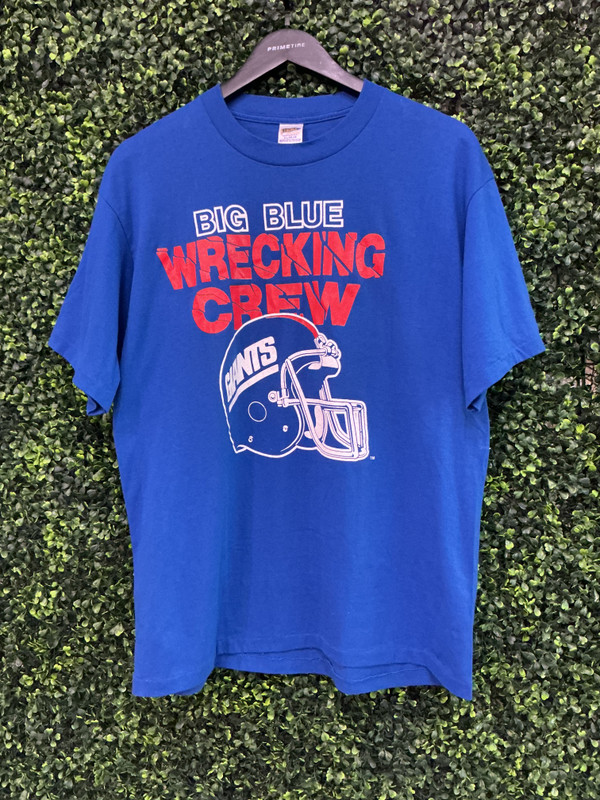 VINTAGE NY GIANTS BIG BLUE WRECKING CREW TEE