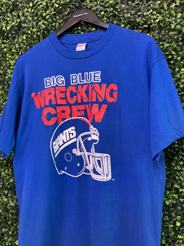VINTAGE NY GIANTS BIG BLUE WRECKING CREW TEE