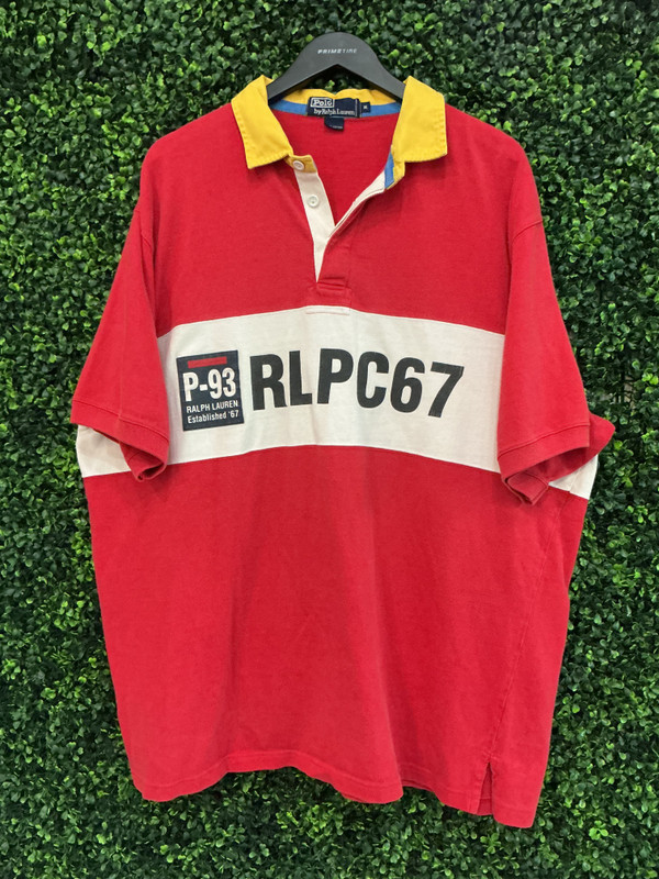 VINTAGE POLO RALPH LAUREN RLPC RED/WHITE TOP