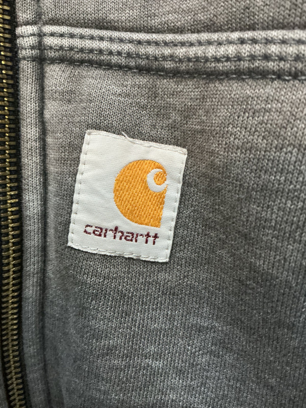 CARHARTT CHARCOL FLEECE LINED ZIP UP HOODIE