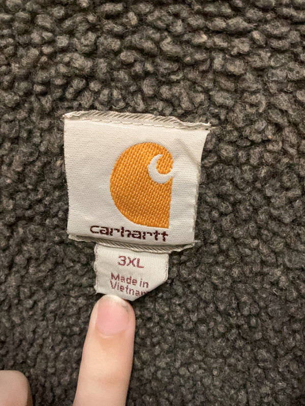 CARHARTT CHARCOL FLEECE LINED ZIP UP HOODIE