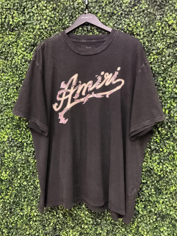 AMIRI BLK FADED OVERSIZE LOGO TEE