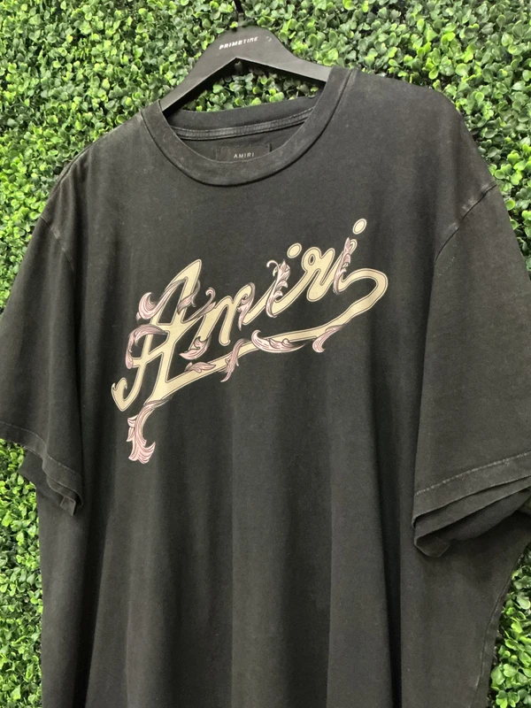 AMIRI BLK FADED OVERSIZE LOGO TEE
