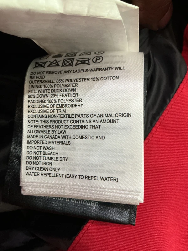 CANADA GOOSE RED DOWN JACKET