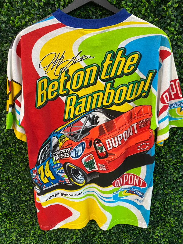 DEADSTOCK VINTAGE JEFF GORDON ALL OVER PRINT DOUBLE SIDED TEE