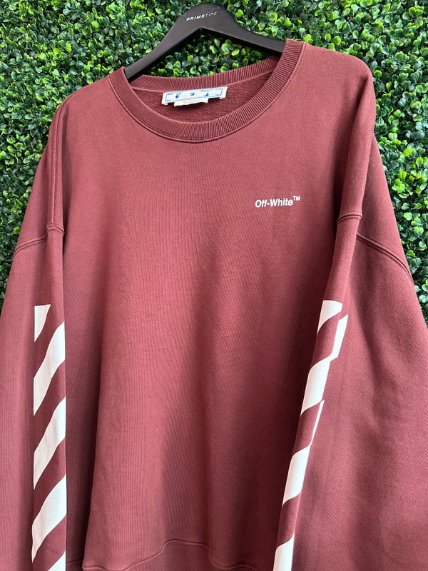OFF-WHITE CREWNECK BURGUNDY (SZ XL)