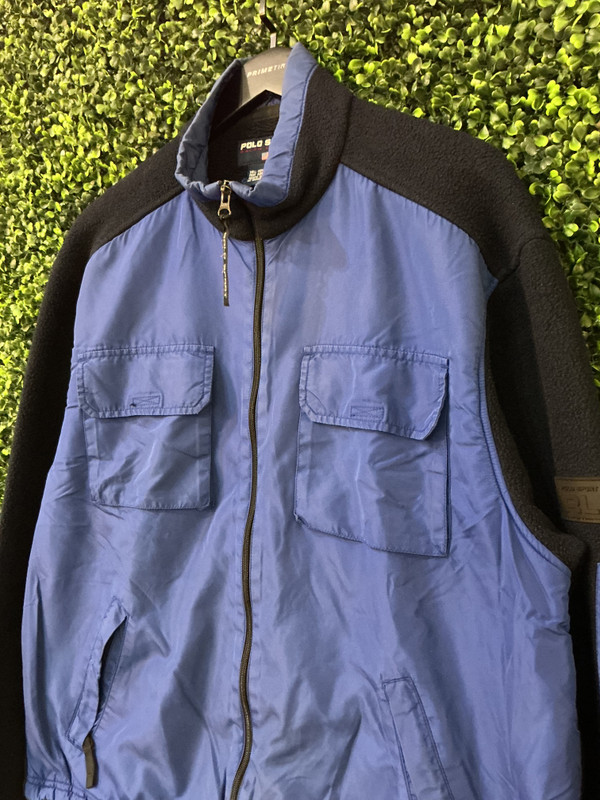 VINTAGE POLO SPORT FLEECE SLEEVED ZIP UP JACKET