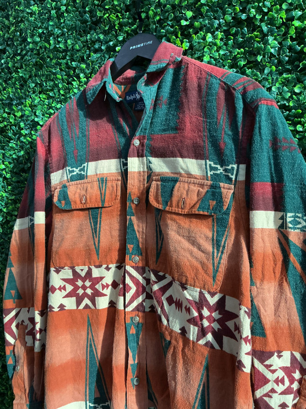 VINTAGE POLO RALPH LAUREN AZTEC L/S WESTERN SHIRT