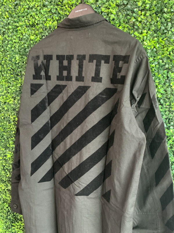 OFF WHITE VELOUR LOGO SHACKET