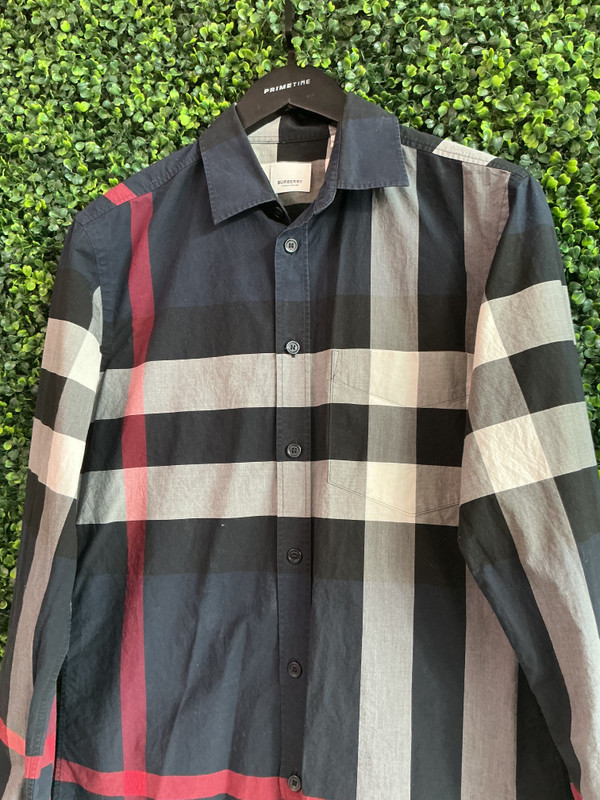 BURBERRY NAVY CHECKS BUTTON UP