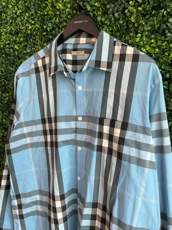 BURBERRY SKY BLUE CHECKS BUTTON UP