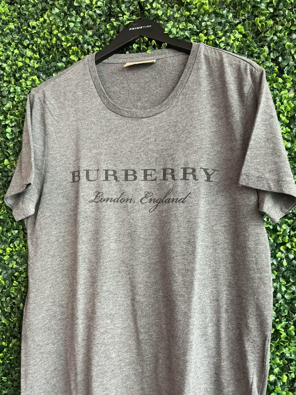 BURBERRY GREY LOGO TEE (SZ L)
