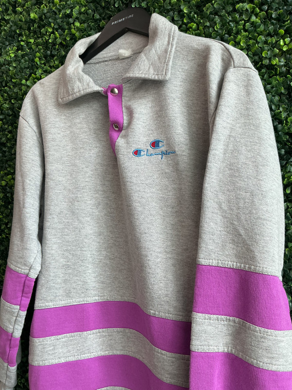 VINTAGE CHAMPION GREY/PURPLE PULLOVER