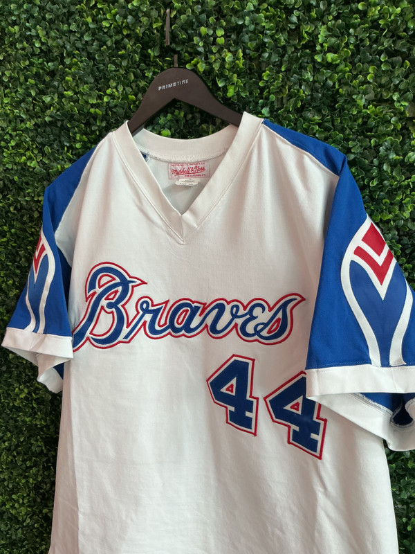 VINTAGE HANK AARON ATLANTA BRAVES MITCHELL & NESS AUTHENTIC JERSEY