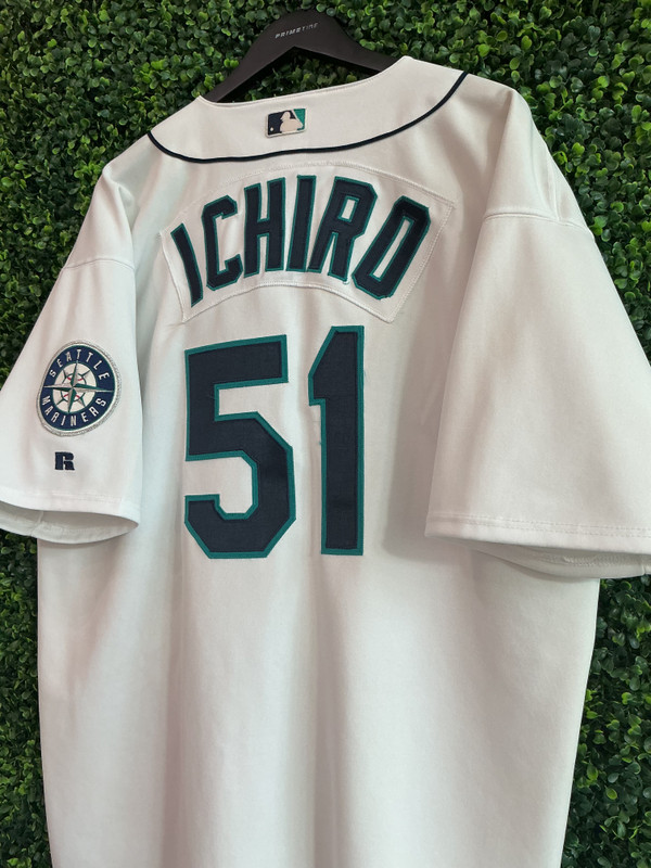 VINTAGE ICHIRO SUZUKI SEATTLE MARINERS RUSSELL ATHLETIC AUTHENTIC JERSEY