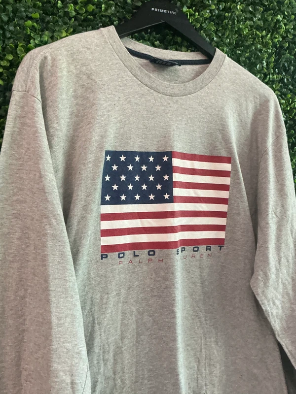 VINTAGE POLO SPORT FLAG LONG SLEEVE TEE