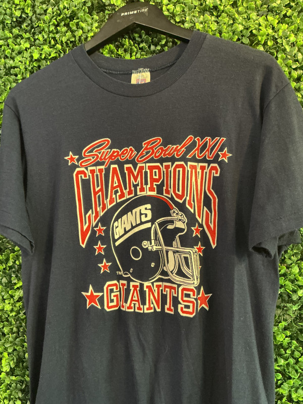 VINTAGE NY GIANTS SUPERBOWL XXI CHAMPS LOGO 7 TEE