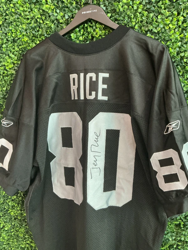 DEADSTOCK JERRY RICE OAKLAND RAIDERS REEBOK AUTHENTIC AUTOGRAPHED JERSEY