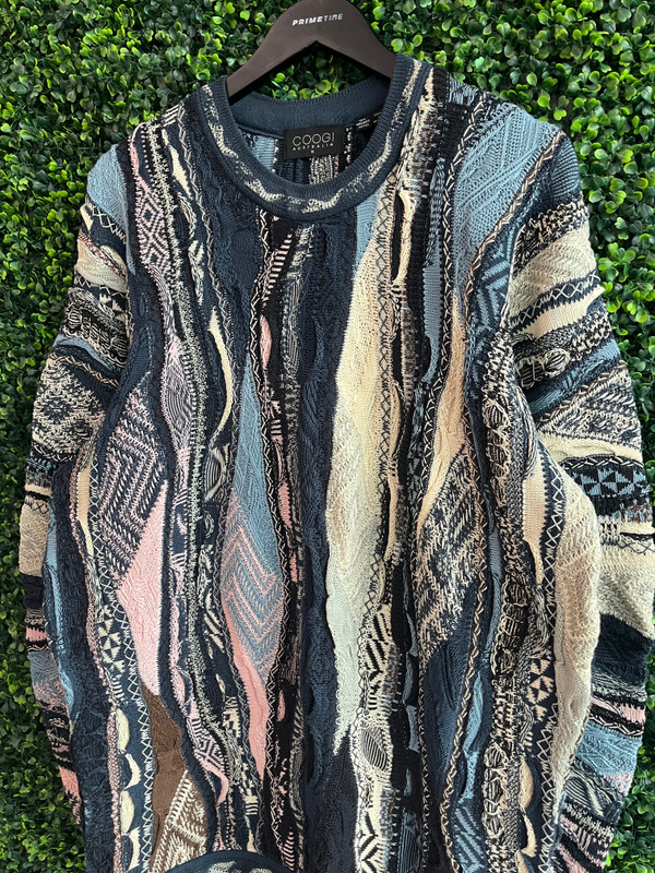 COOGI BLUE/TAN/PINK MULTICOLOR SWEATER/BEANIE SET