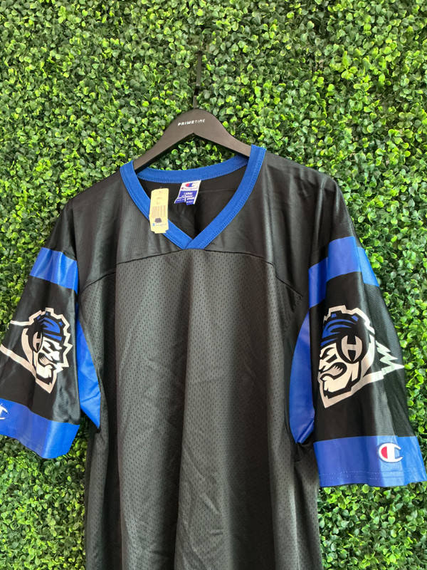 DEADSTOCK VINTAGE NY/NJ HITMAN XFL BLANK CHAMPION JERSEY