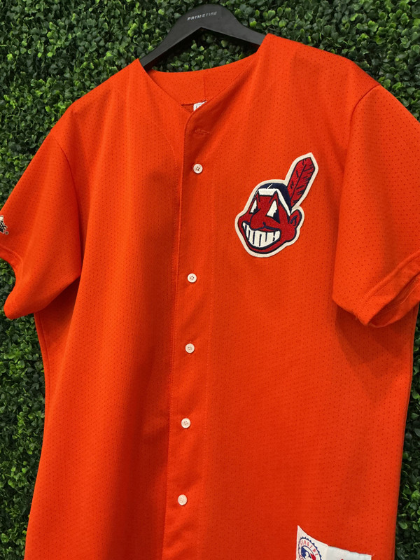 VINTAGE CLEVELAND INDIANS ORANGE MAJESTIC JERSEY