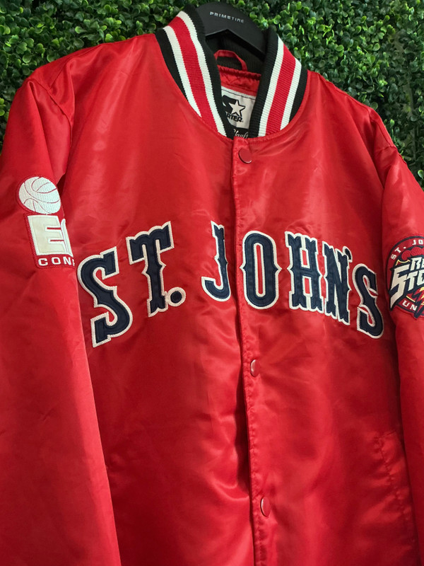ST JOHN'S RED STORM STARTER COLLEGE VAULT SATIN BUTTON JACKET