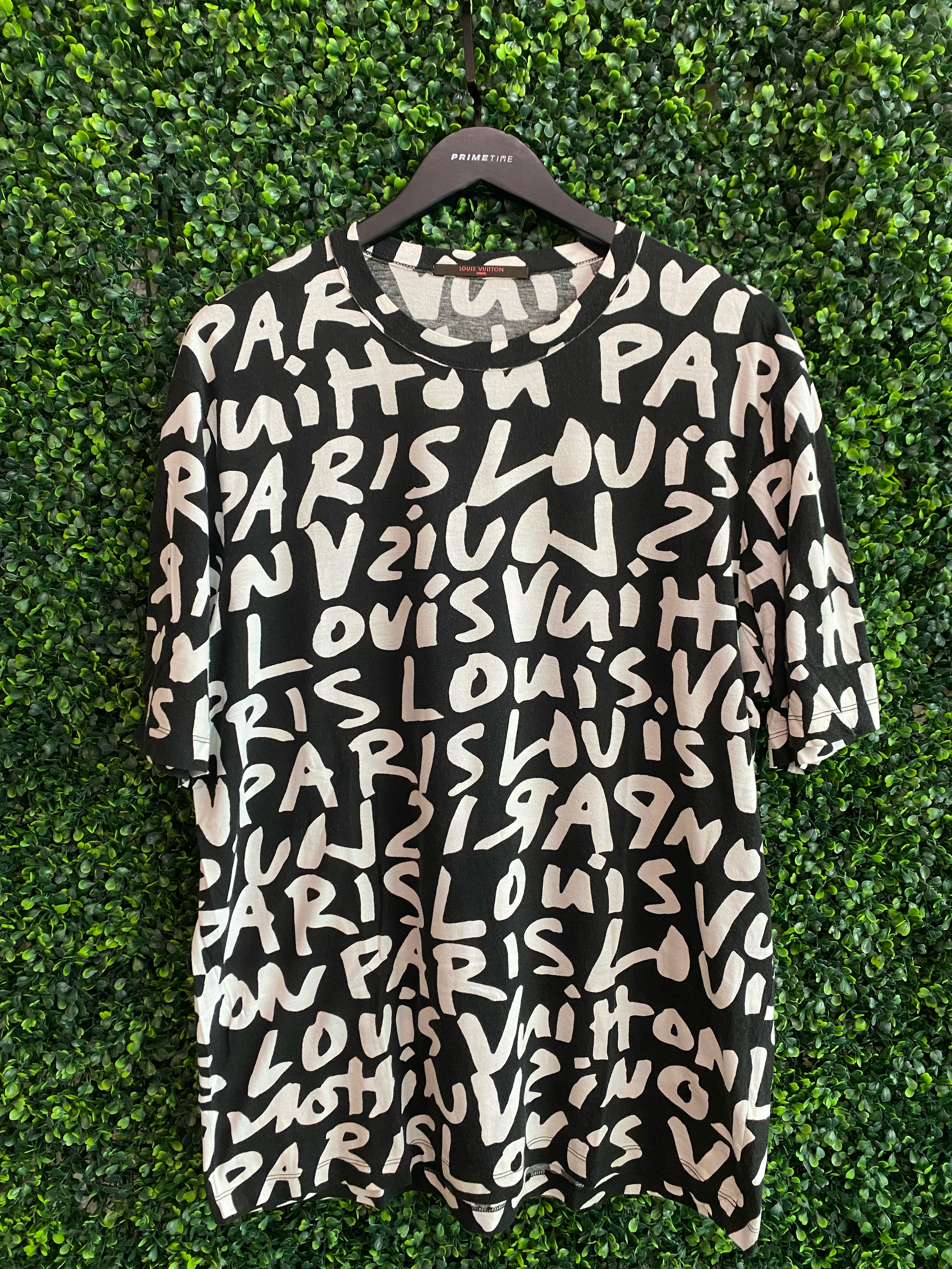 Louis Vuitton x Stephen Sprouse Black/Pink Grafitti Print Cotton Modal T-Shirt L
