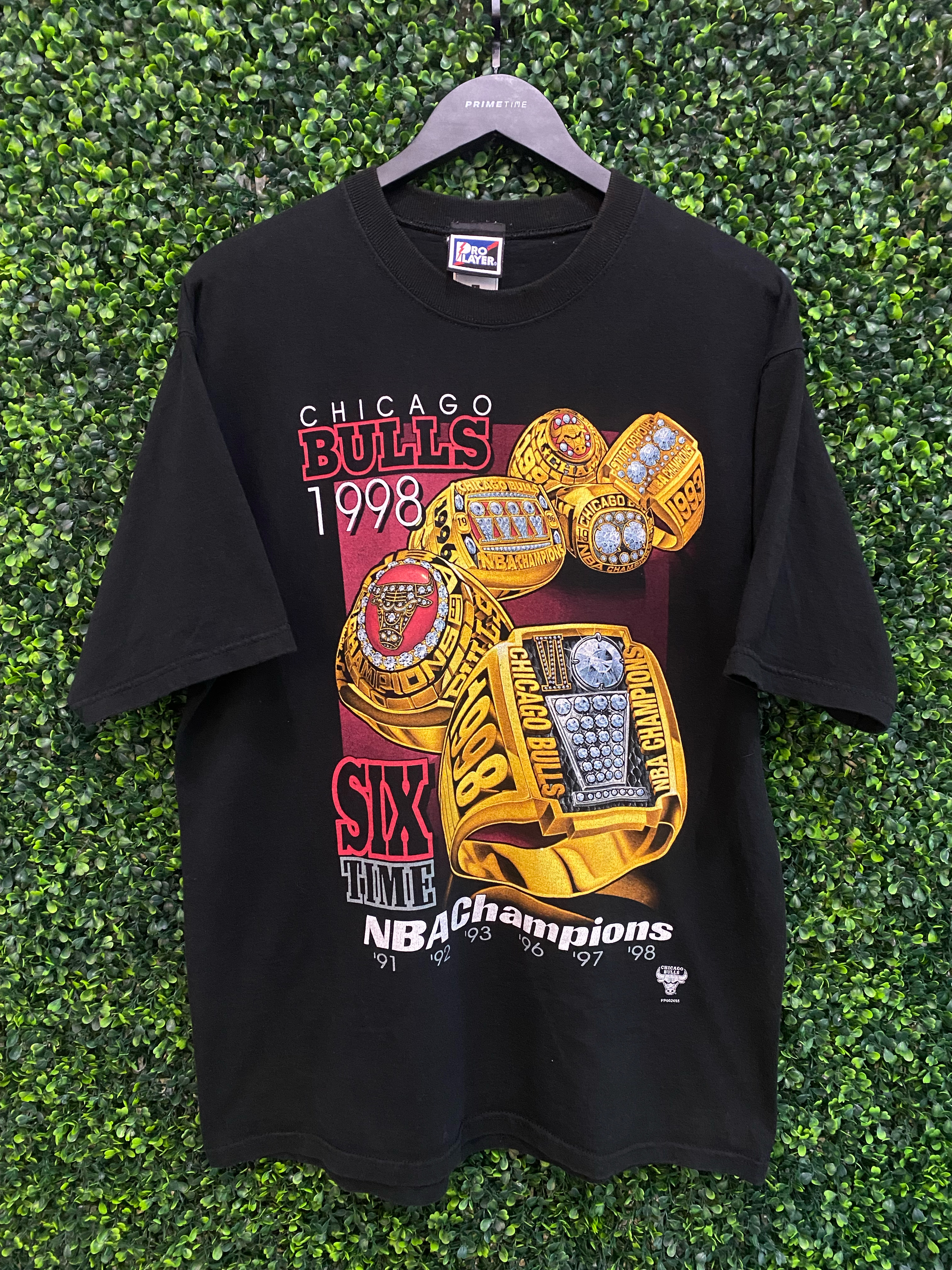 VTG 1998 Chicago Bulls Caricature NBA Champions Pro Player T-Shirt