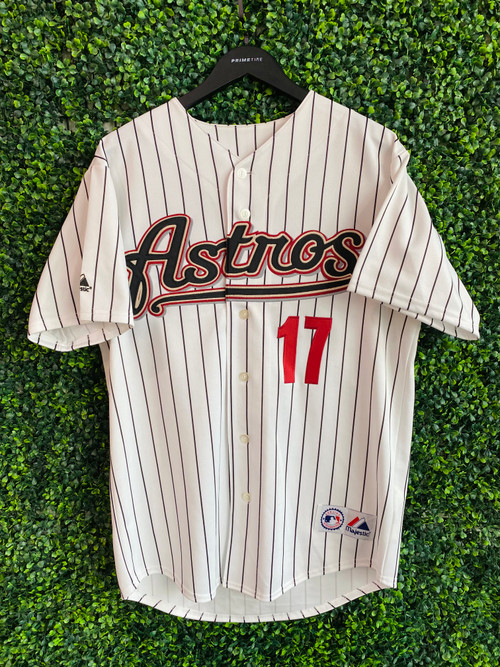 MAJESTIC  LANCE BERKMAN Houston Astros 2004 Throwback Home Baseball Jersey