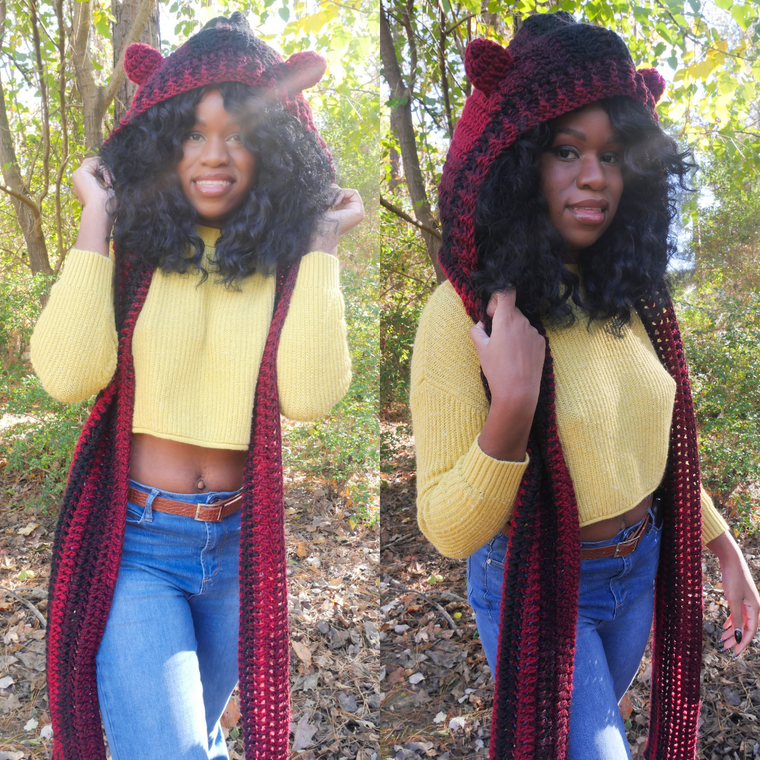 Red Panda Hooded Scarf