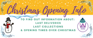 Christmas 2021/2022 - Openning times, last order dates and last delivery dates