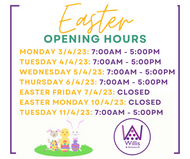 Easter 2023 Openning Hours 