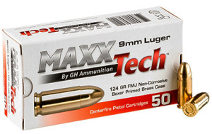 MAXXTECH 9MM 124GR FMJ 1000RD CASE - MaxxTech Ammo
