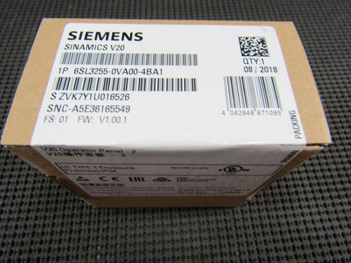 Siemens 6SL3255-0VA00-4BA1 Sinamics V20 Operator Panel Type 1 Enclosure