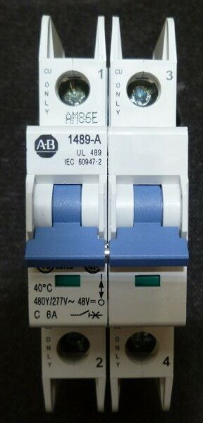 ALLEN BRADLEY 1489-A2C060 2P 6A 480Y/277V CIRCUIT BREAKER - NEW IN BOX