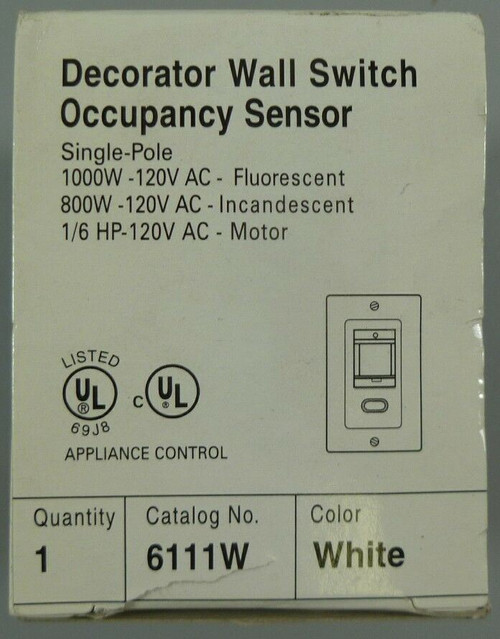 Eagle 6111W 1000 Watt Occupancy Sensor 1P 120V Decorator Wall Switch White