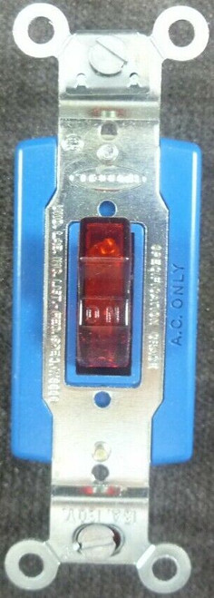 HUBBELL 1201-PL 1P 15A 120/277V RED PILOT LIGHT AC TOGGLE SWITCH - LOT OF 2