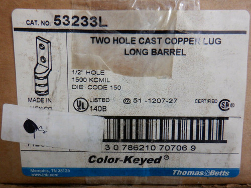T&B Color-Keyed 53233L Two Hole Cast Cooper Lug Long Barrel