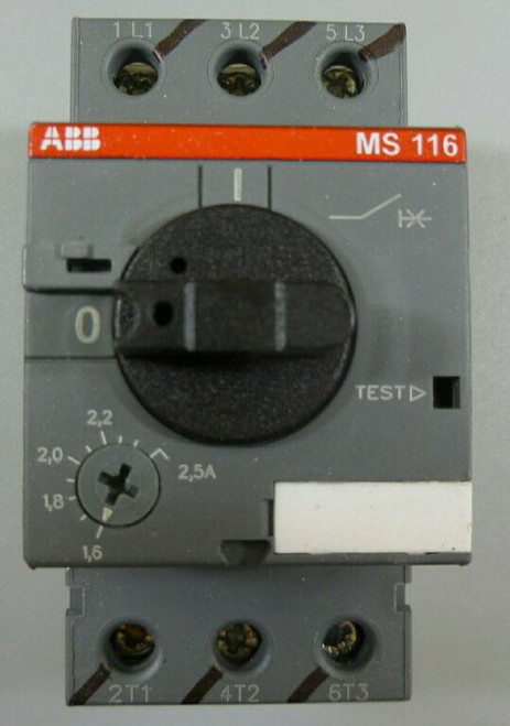 ABB 1SAM250000R1006 MS116 1.6 to 2.5 Amp 3P Manual Motor Starter