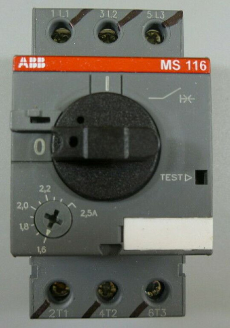 ABB MS116 Manual Motor Starter 1SAM250000R1006 1.6 to 2.5 Amp 3P