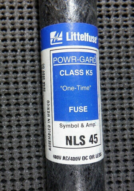 Littelfuse NLS 45 Power-Gard Class K5 45A 600V One-Time Fuse NLS45