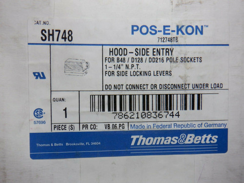 Thomas & Betts Pos-E-Kon SH748 Hood-Side Entry B48/D128/DD216 Pole Sockets