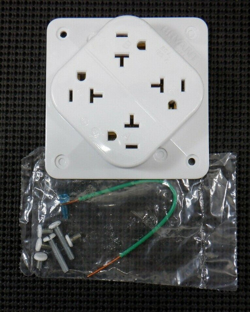 BRYANT 21254W WHITE 20A 125V 2P 3W 5-20R GROUNDING QUADPLEX RECEPTACLE