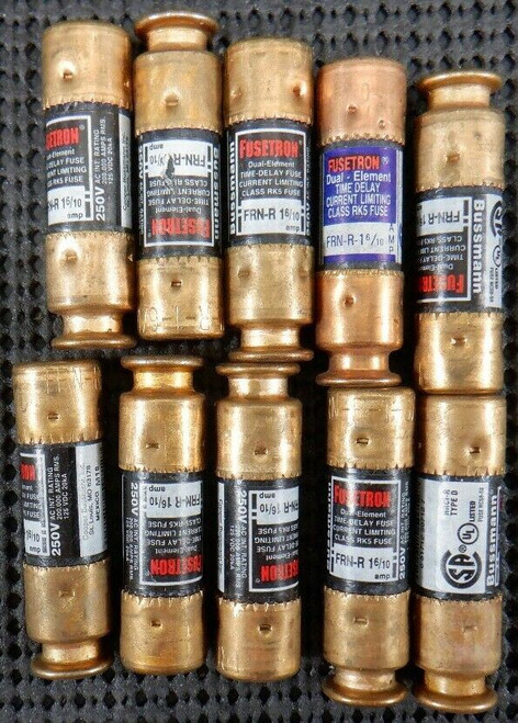 COOPER BUSMANN FRN-R-1-6/10 CLASS RK5 1.6A 250V FUSE - LOT OF 10 / NEW IN BOX