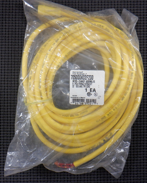 Brad Harrison 705000K02F200 5P Female 20' 18/5 AWG Micro-Change Assemblies