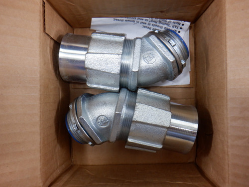 Thomas & Betts 3735-TB 1 1/2" 45Â° Liquidtight Insulated Connector - Lot of 2