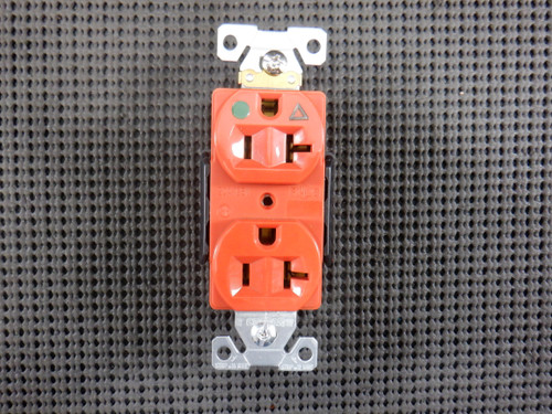COOPER IG8300RN 20A 125V 2P 3W ORANGE DUPLEX RECEPTACLE - LOT OF 5 / NEW IN BOX