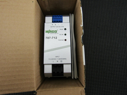 Wago 787-712 Switched Mode Power Supply 1Ph 24VDC 2.5A - New In Box